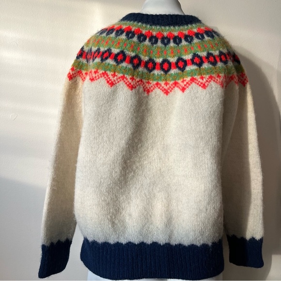Vintage wool Icelandic women’s small Patterned Knit Sweater apres ski - Picture 11 of 11